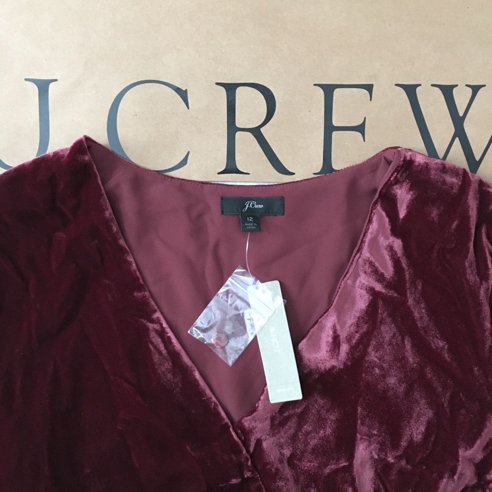 J.CREW Faux-Wrap Top in Drapey Velvet NWT - Picture 9 of 9